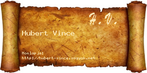Hubert Vince névjegykártya